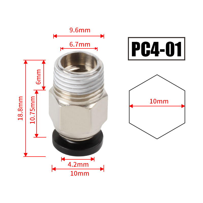 10pcs/lot PC4-M10 Pneumatic Co - Filament 1.75 评论和价格