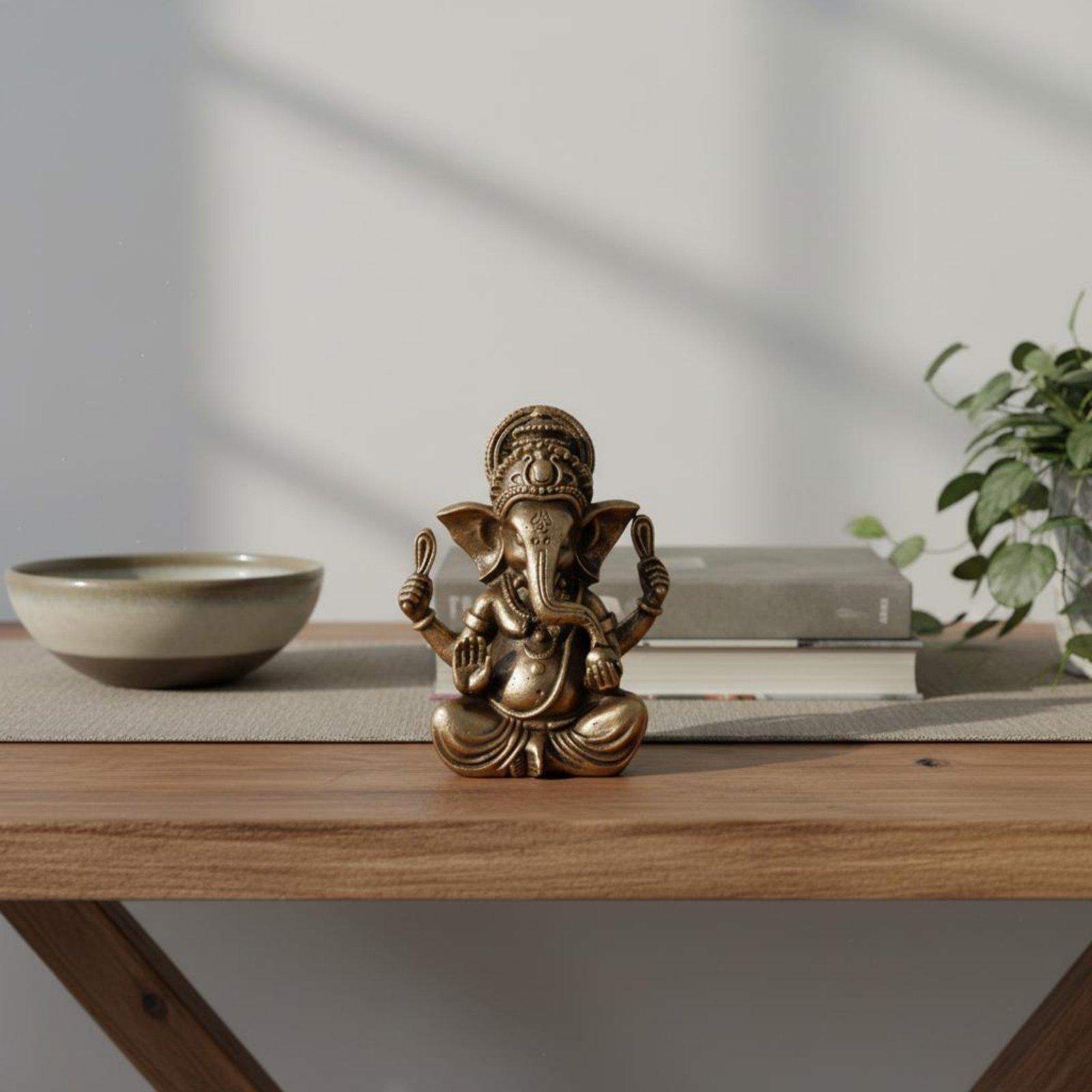 Luxury Brass Ganesha Figurine  - Resin 评论和价格