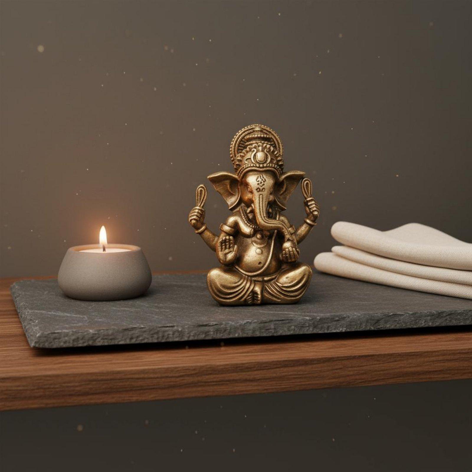 Luxury Brass Ganesha Figurine  - Resin 评论和价格