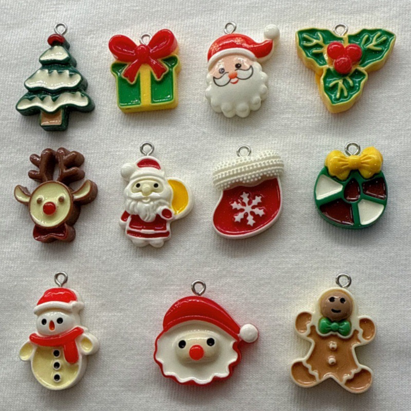 10pcs Christmas Cartoon Series - Resin 评论和价格